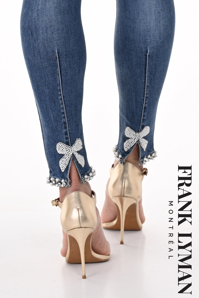 Frank Lyman Montreal Pearl Bow Jeans-Frank Lyman Montreal Pearl Jeans