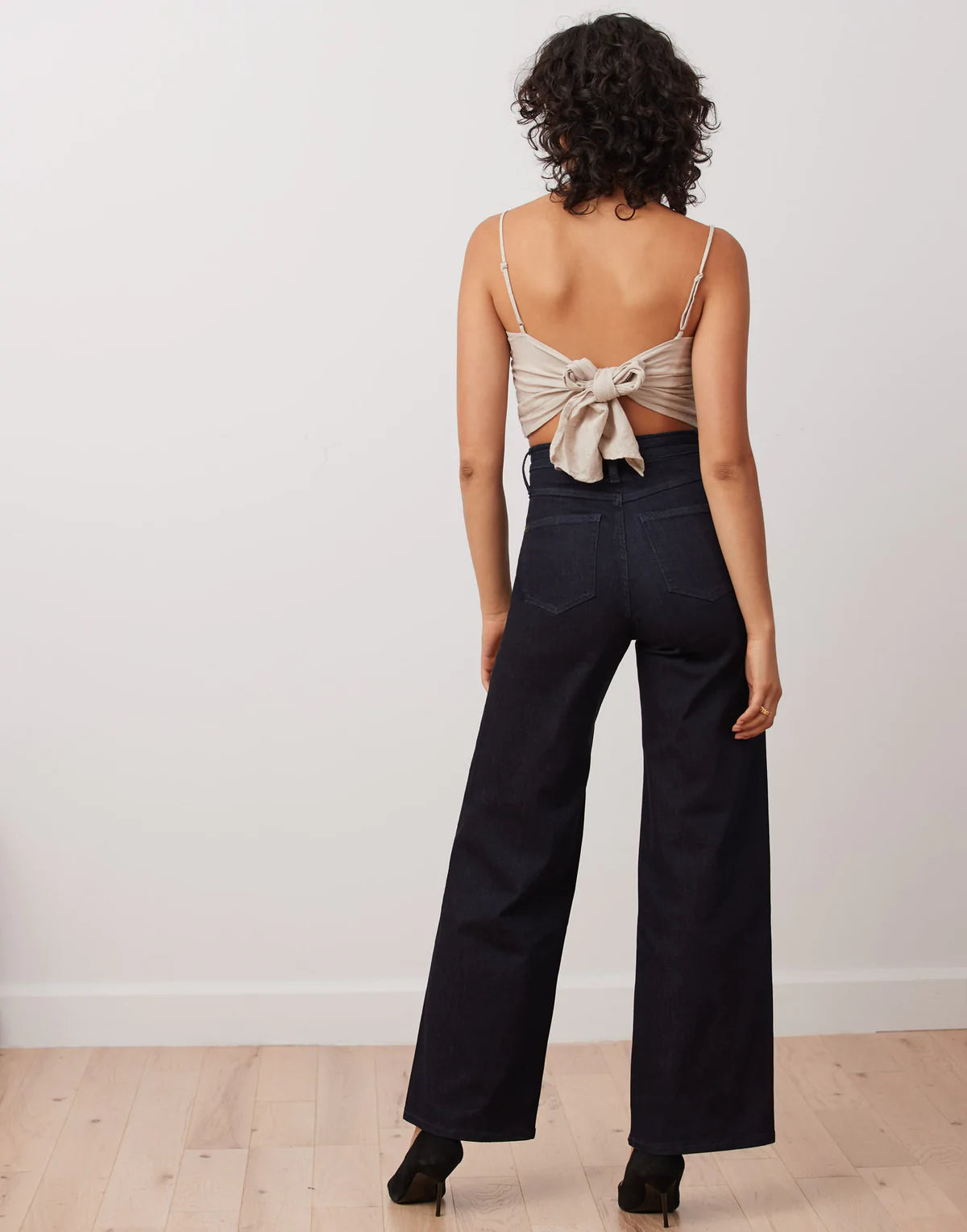 Yoga Jeans Wide Leg Abel High Rise Jeans In Dark Navy