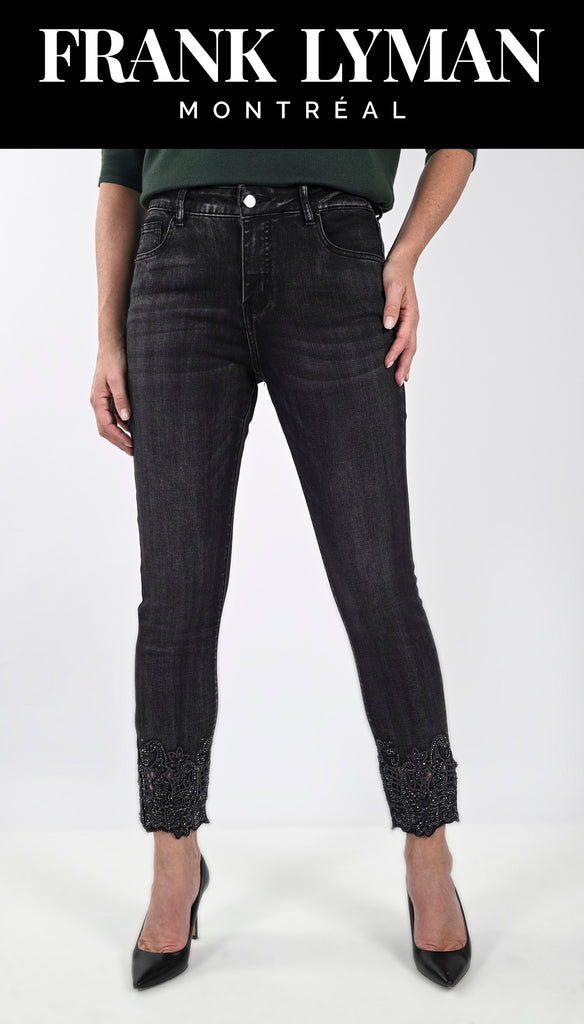Frank Lyman Montreal Black Jeans-Buy Frank Lyman Montreal Jeans Online-Frank Lyman Montreal Online Denim Shop-Black Lace Jeans