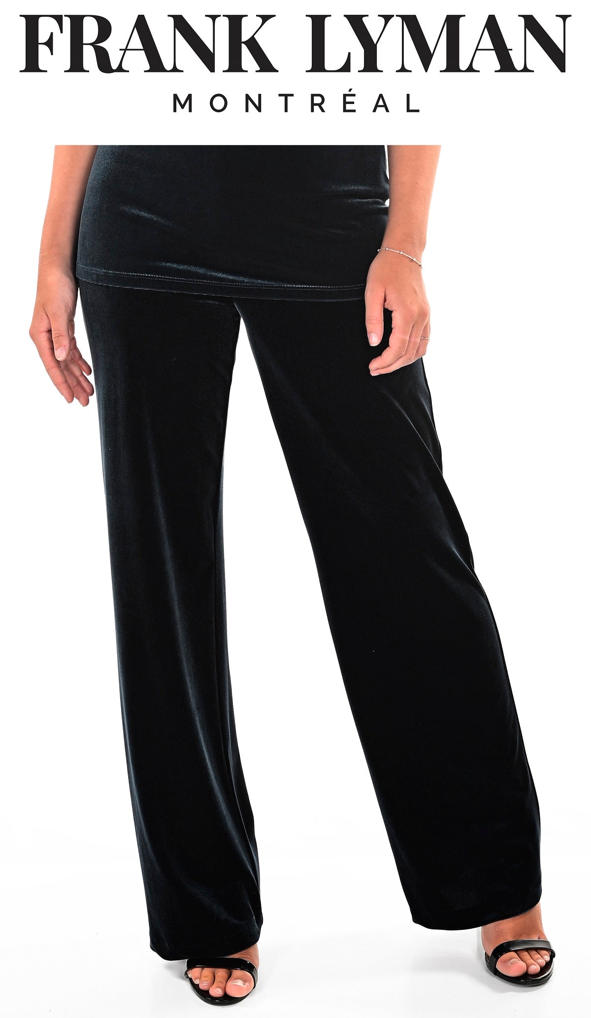 Frank Lyman Montreal Black Pants-Frank Lyman Montreal Velvet Pants