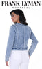 Frank Lyman Montreal Denim Blue Frayed Detail Jacket