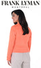 Frank Lyman Montreal Orange Motto Jacket-Orange Motto Jacket With Silver Zipper Detail