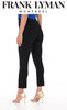 Frank Lyman Montreal Stretch Knit Black Pant With Gold Button Detail