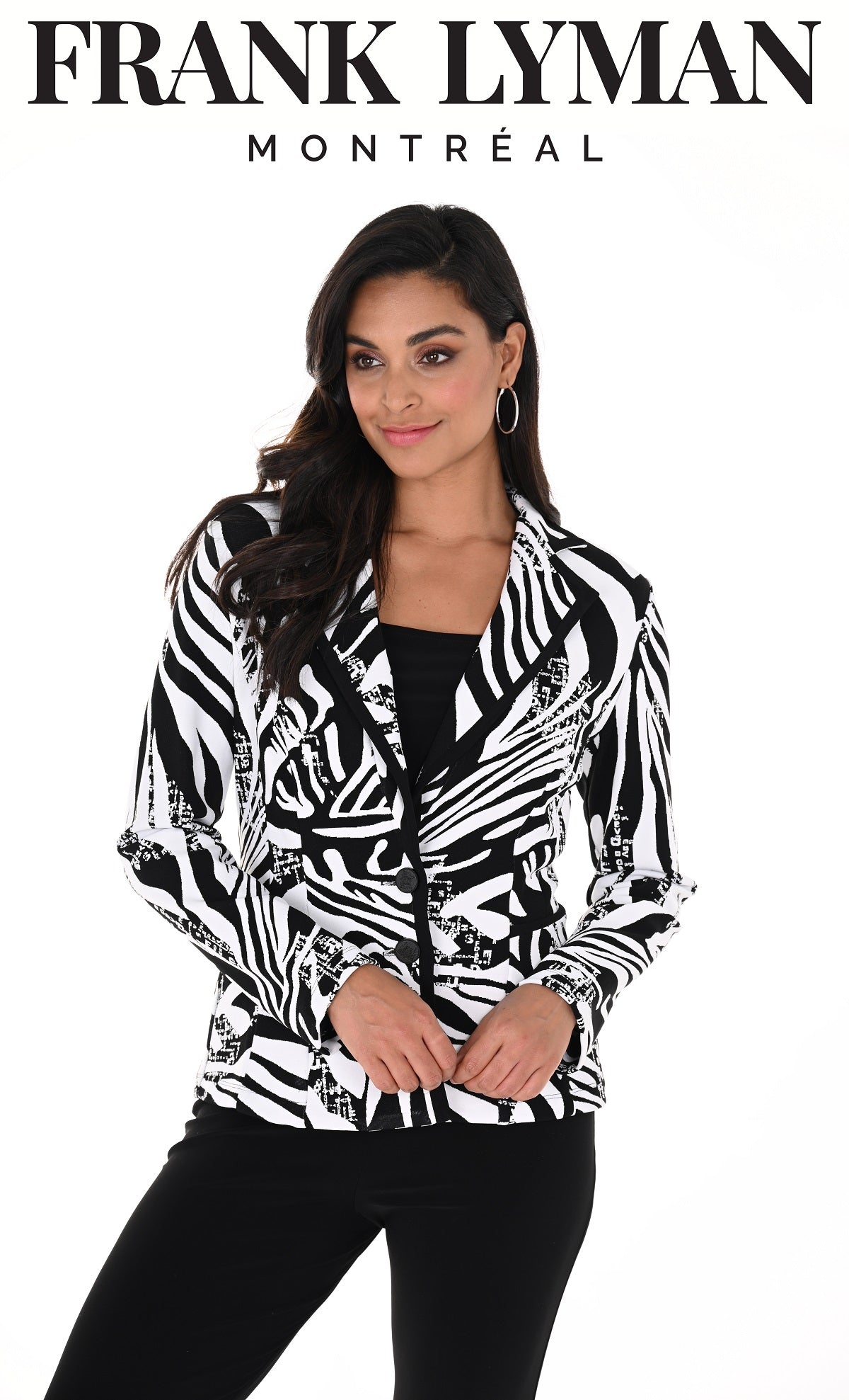 Frank Lyman Montreal Black White Jacket-Black White Professional Blazer