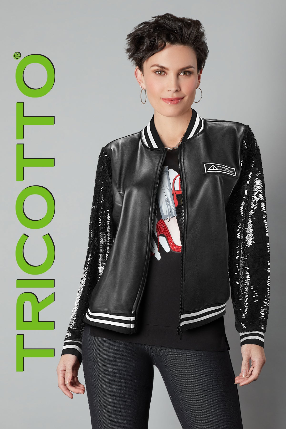 Tricotto Black Double-Stripe Jacket 56361