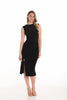 Frank Lyman Black midi dress with side cinch detail