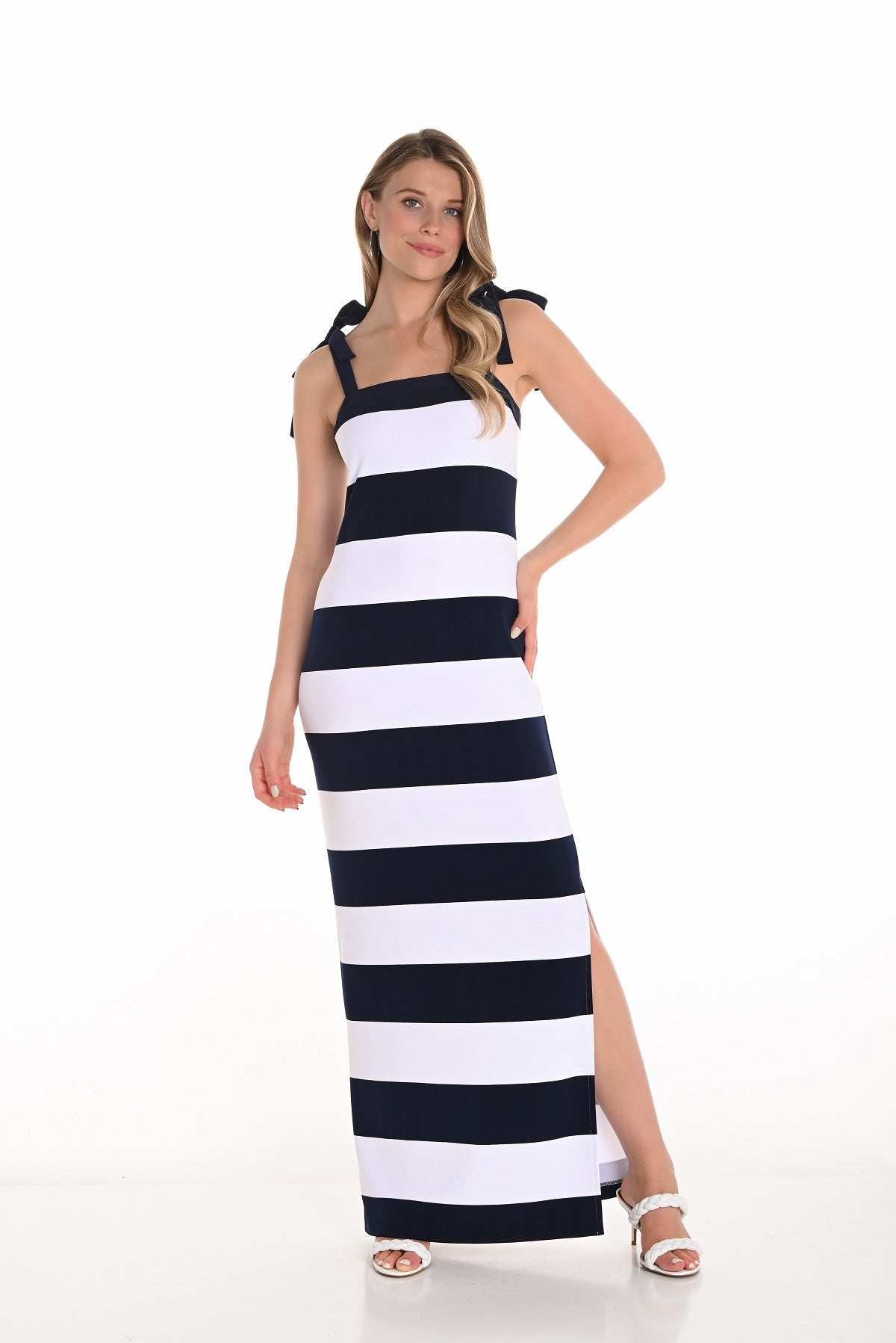 Frank Lyman Montreal Navy white maxi dress