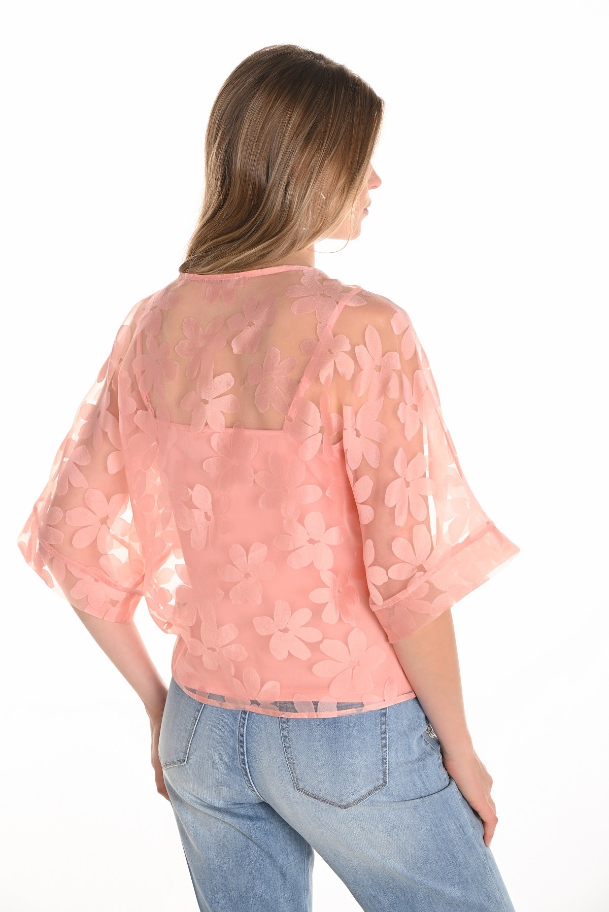 Frank Lyman Montreal Woven knit blush 2 piece top.