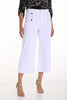 Frank Lyman wide leg off white cotton crop length jeans