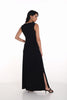 Frank Lyman Black Maxi dress with side slit and front print detail
