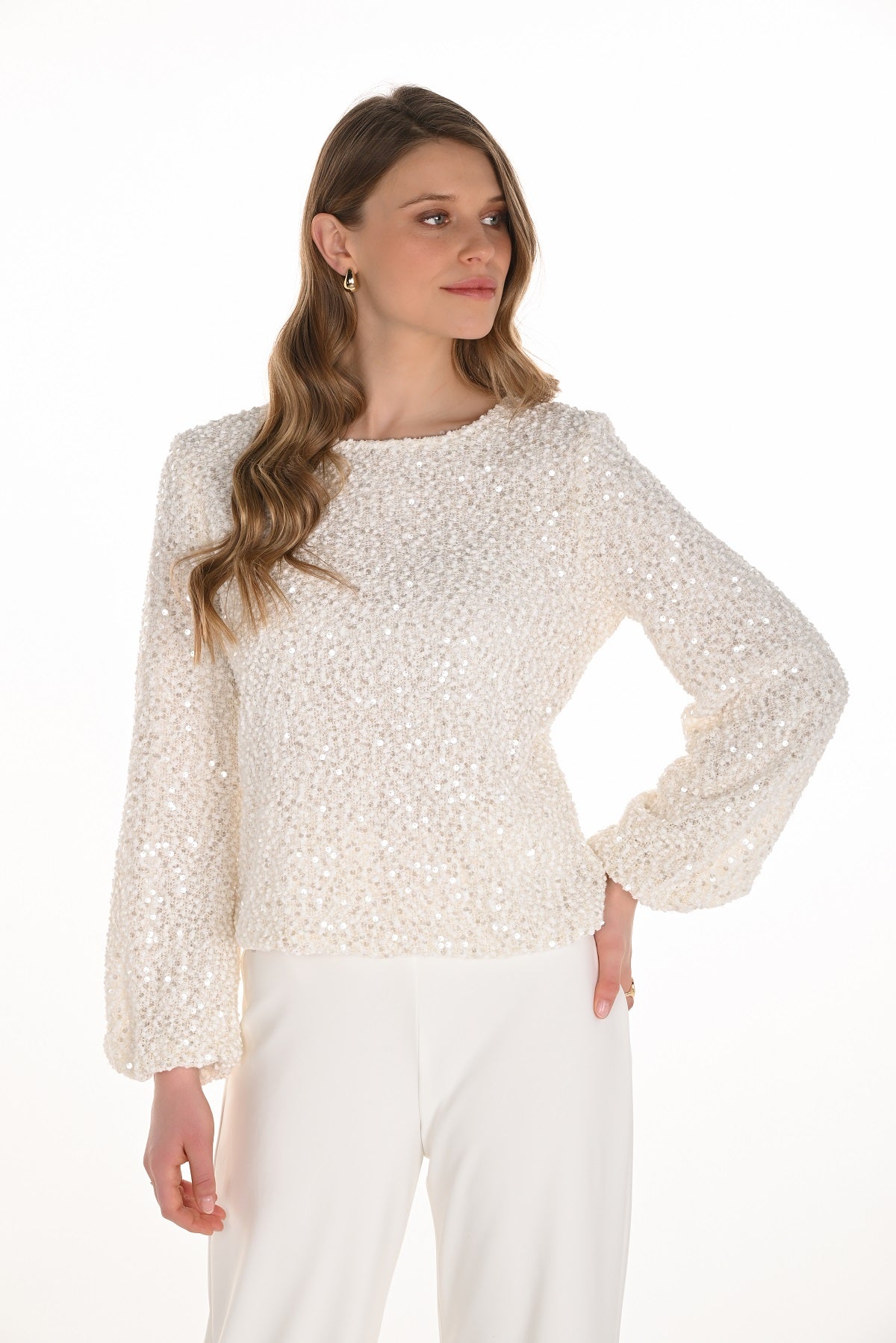 Made in Canada Textured Knit Sweater. Frank Lyman Style 254205