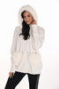Frank Lyman Tunic winter white tunic sweater with removable fur collar