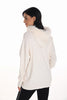Frank Lyman Tunic winter white tunic sweater with removable fur collar