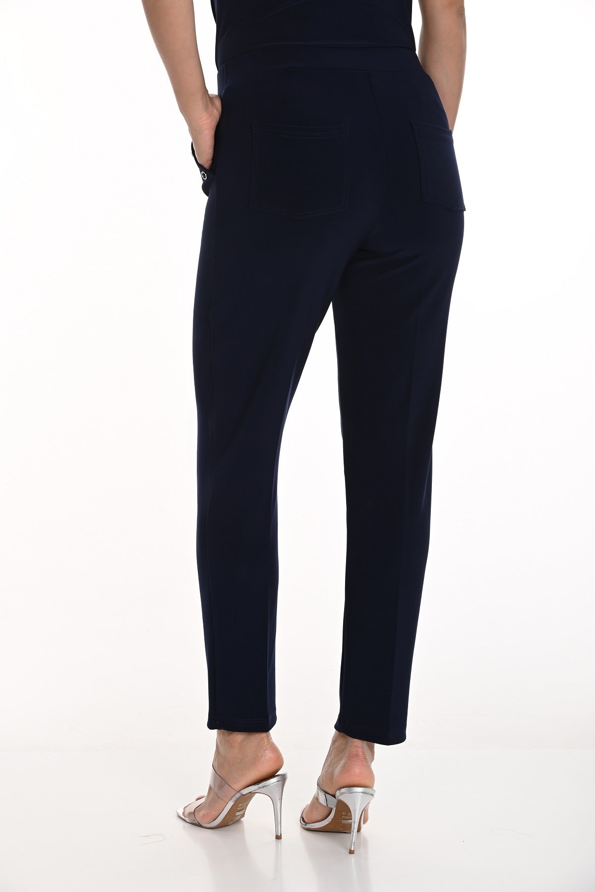 Frank Lyman Montreal Pull On Navy Pant with button pocket detail