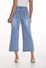Frank Lyman Wide leg denim jeans with fly front and gold button detail