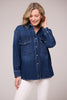 Second Denim Yoga Jeans Denim Blue Shacket With Dome Front Enclosures