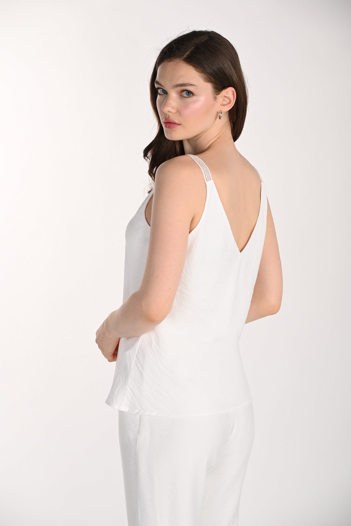 Off white linen lined camisole top