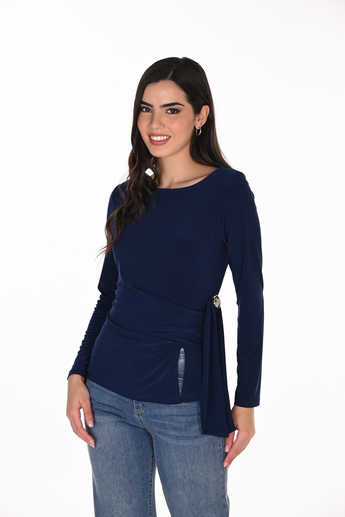 Flattering Made In Canada All Season Stretch Knit Top. Frank Lyman