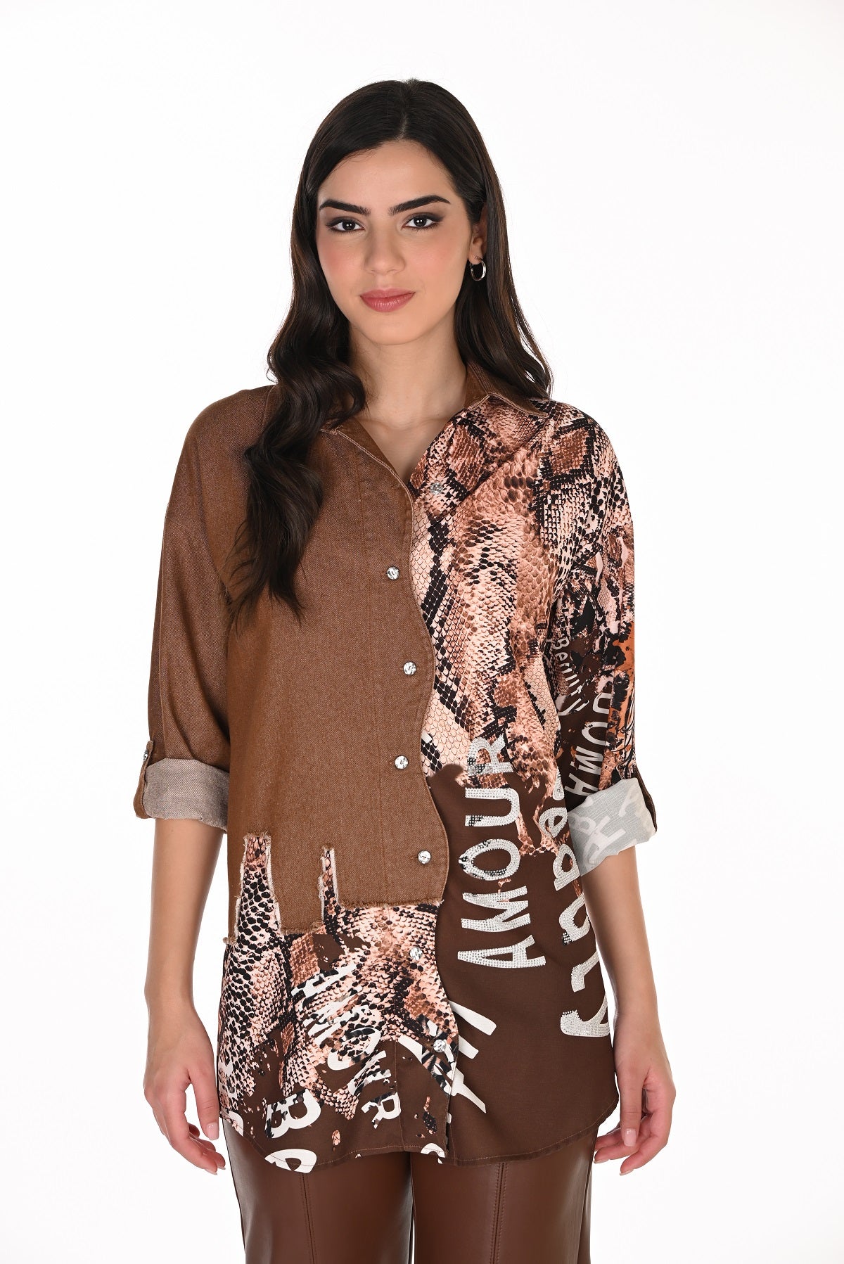 High Fashion Tunic Blouse With Sequin Detail. Frank Lyman 263759