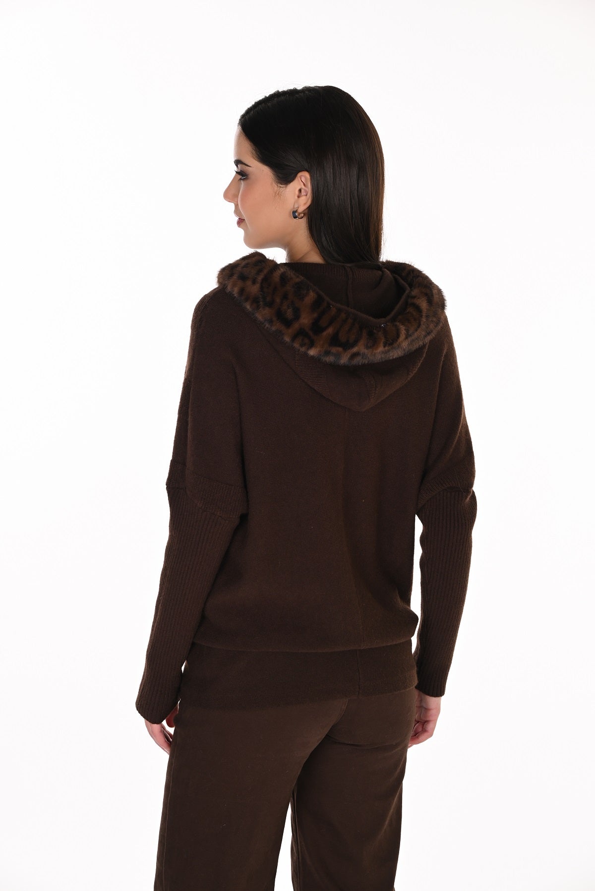Soft Textured Knit Hoodie With Dolman Sleeve. Frank Lyman 263785