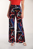 navy red pull on wide leg palazzo pant
