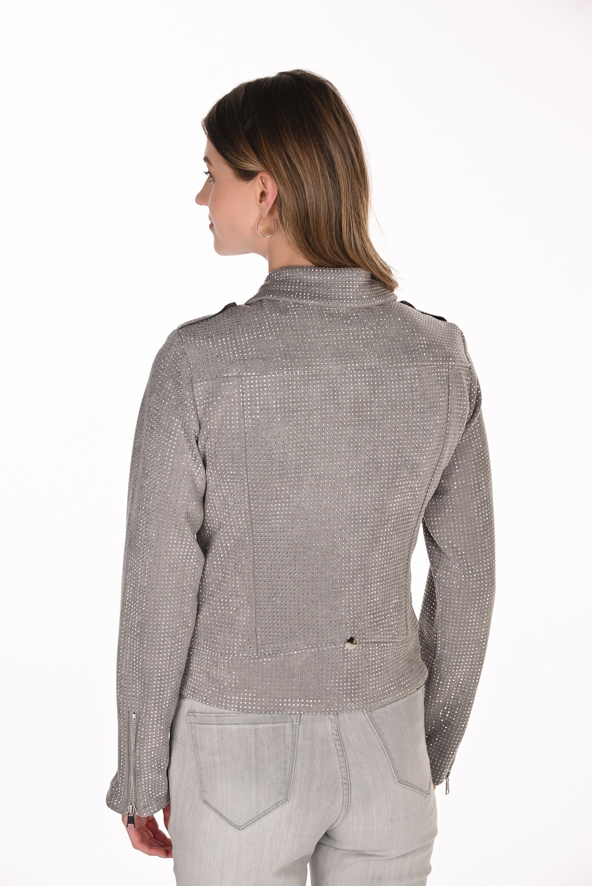 Veste de moto entièrement pailletée. Frank Lyman 266596