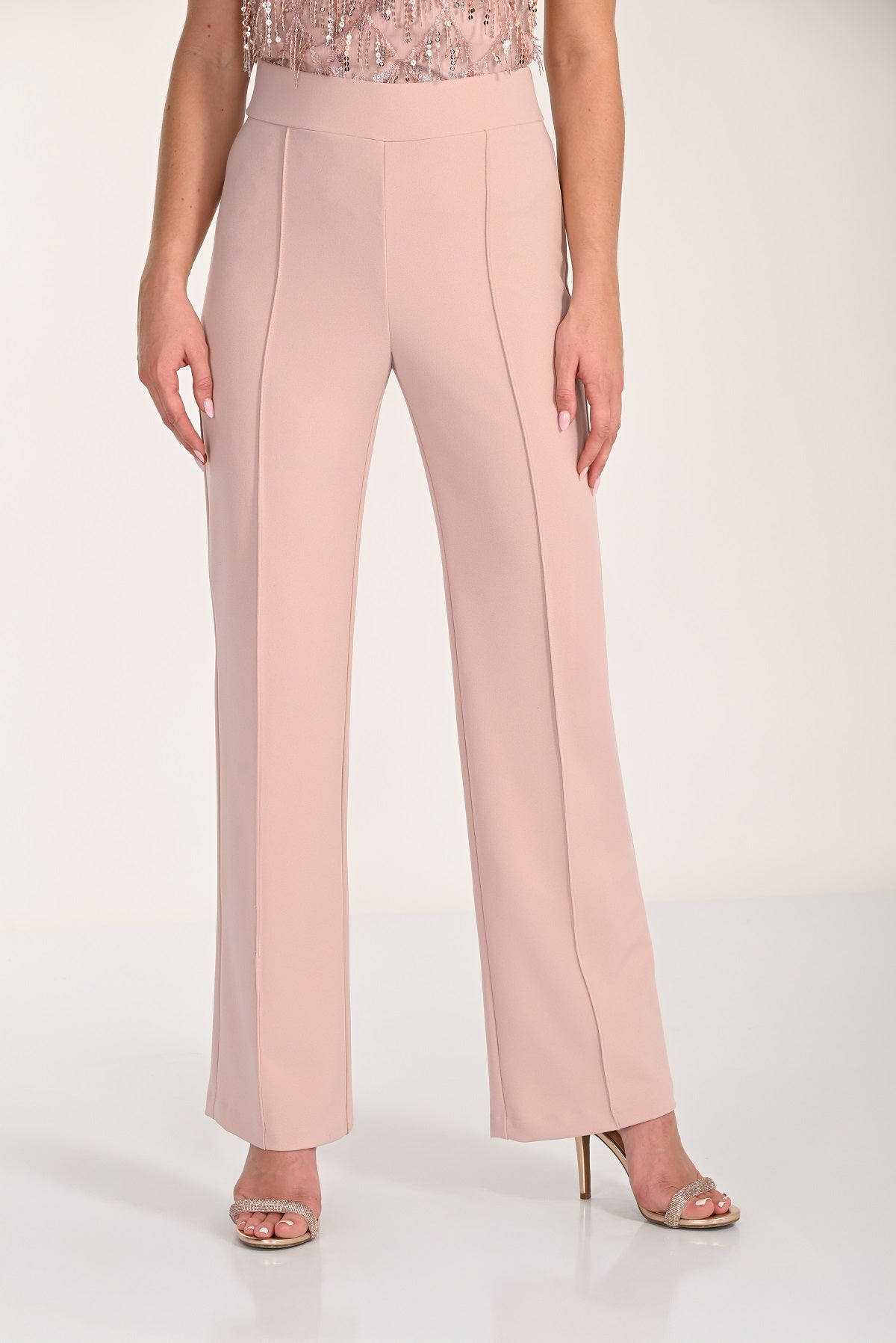 Pink Lined Pull On Evening Pant