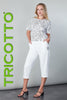 Tricotto Happy Face T-shirt-Tricotto Sequin Happy Face T-shirt-Happy Face Black-white T-shirt