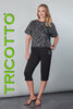 Tricotto Happy Face T-shirt-Tricotto Sequin Happy Face T-shirt-Happy Face Black-white T-shirt
