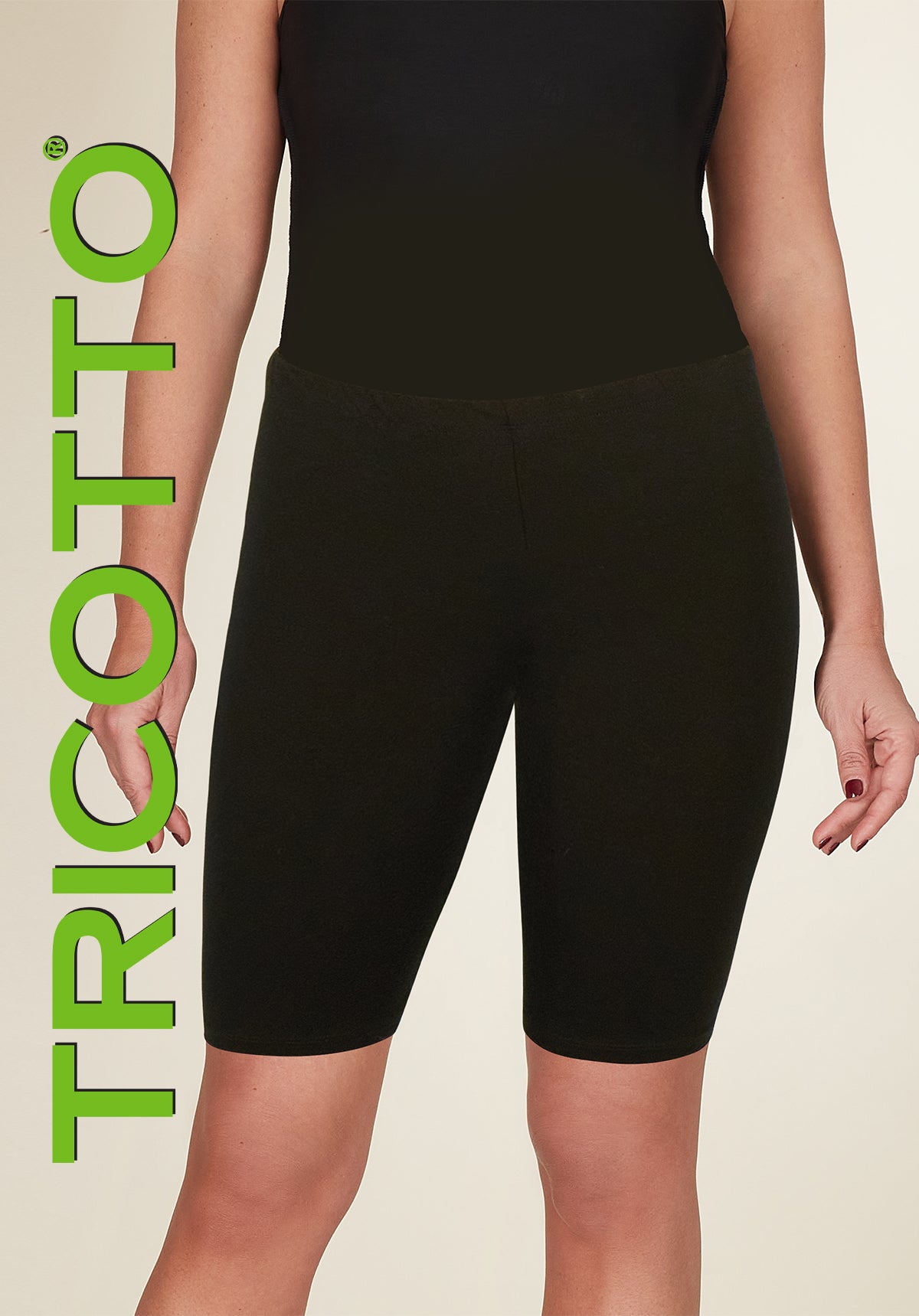 Tricotto Black Short-Tricotto Black Legging Short-Black Jersey Short