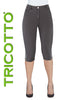 Tricotto Black Capris with zipper front and sequin hem detail