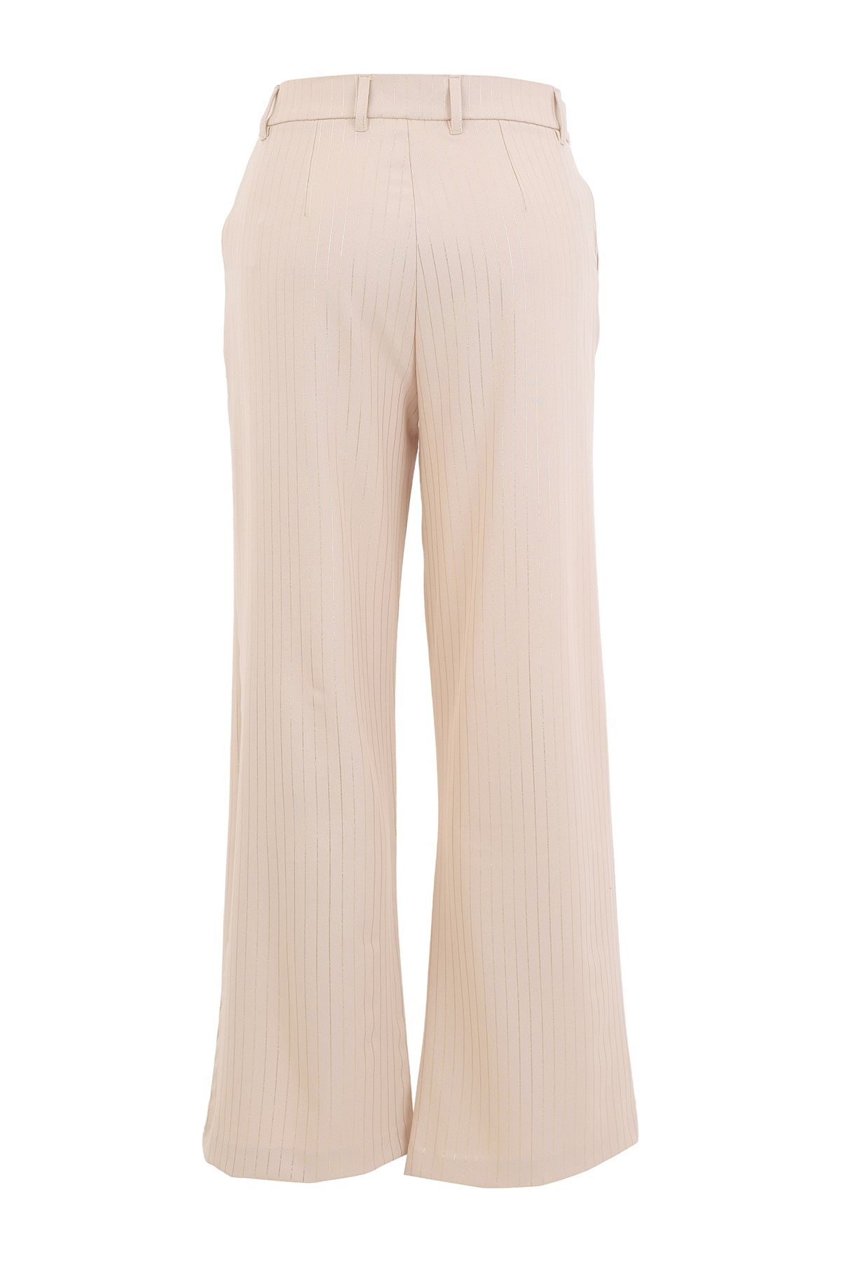 Beige wide-leg pants on a white background