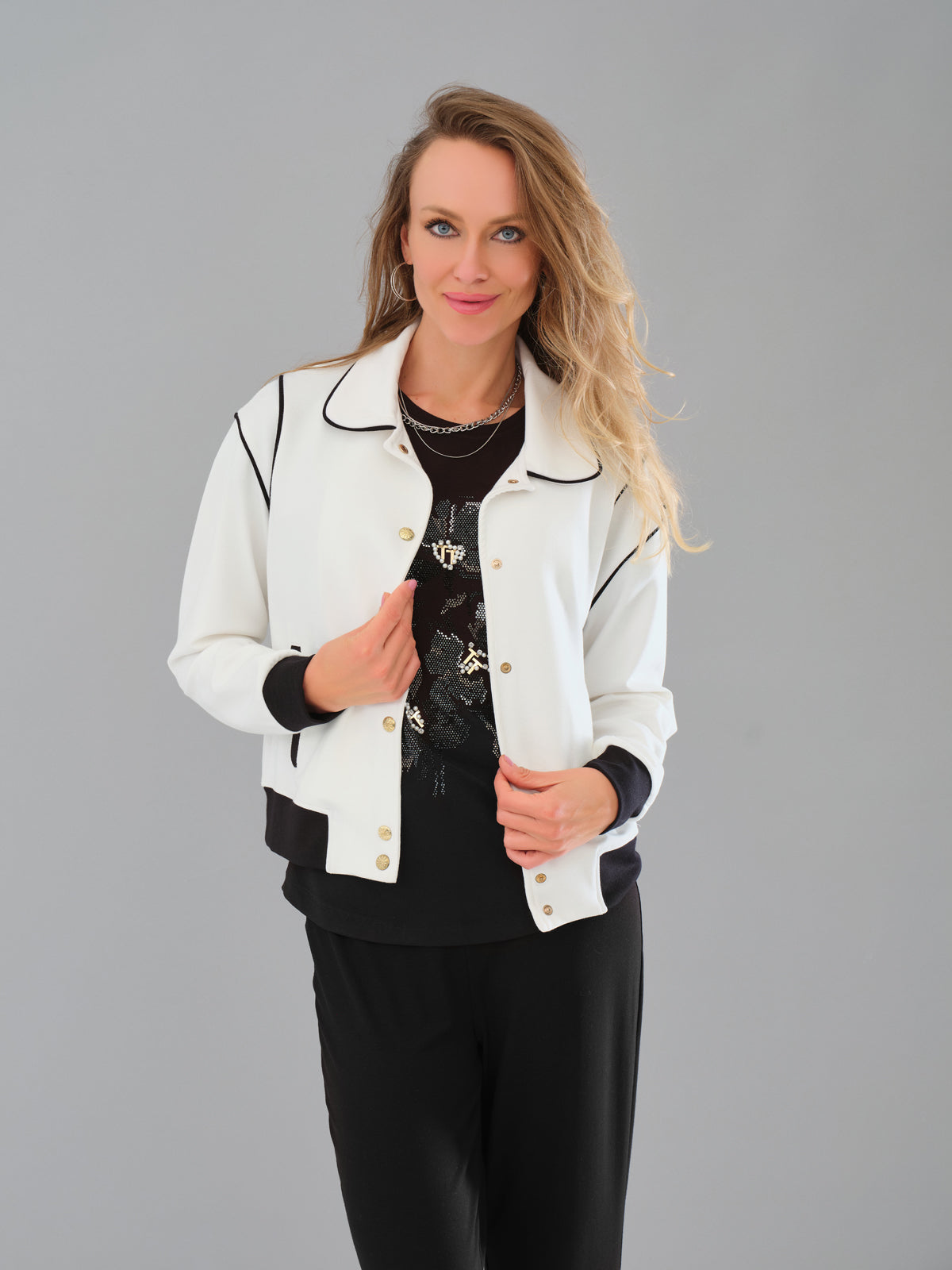 Tricotto Casual Knit Off White Cardigan Sweater