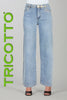 Tricotto Wide leg 5 pocket jeans with gold shimmer side detail