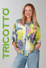 Tricotto long blouse with sequin fashionista print on front and back