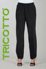 Tricotto Linen style relaxed pant with pockets and elastic waistband