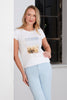 Tricotto white t-shirt with front beige print detail