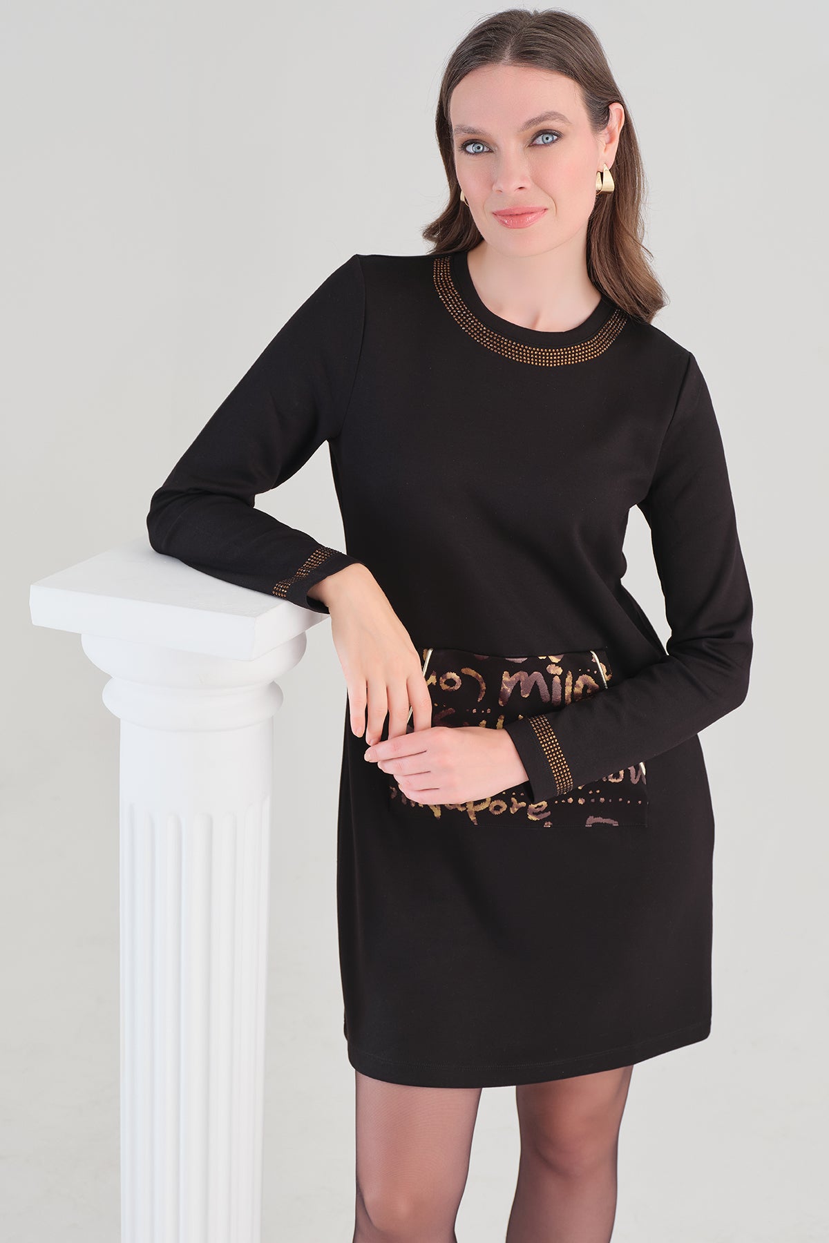 Robe en tricot texturé décontractée. Tricotto 96040