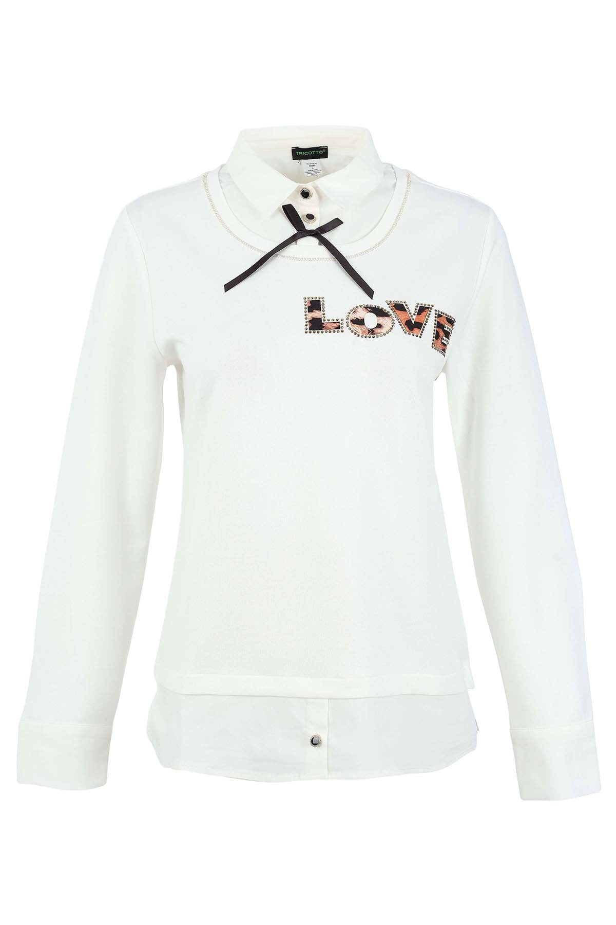 Premium Knit Fooler Top With Sequin Print. Tricotto 96080