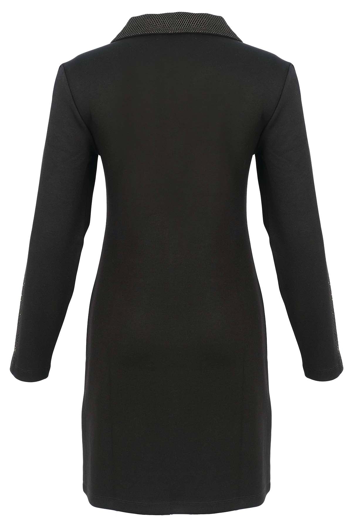 Little Black Dress With Gold Sequin Detail. Tricotto 96081