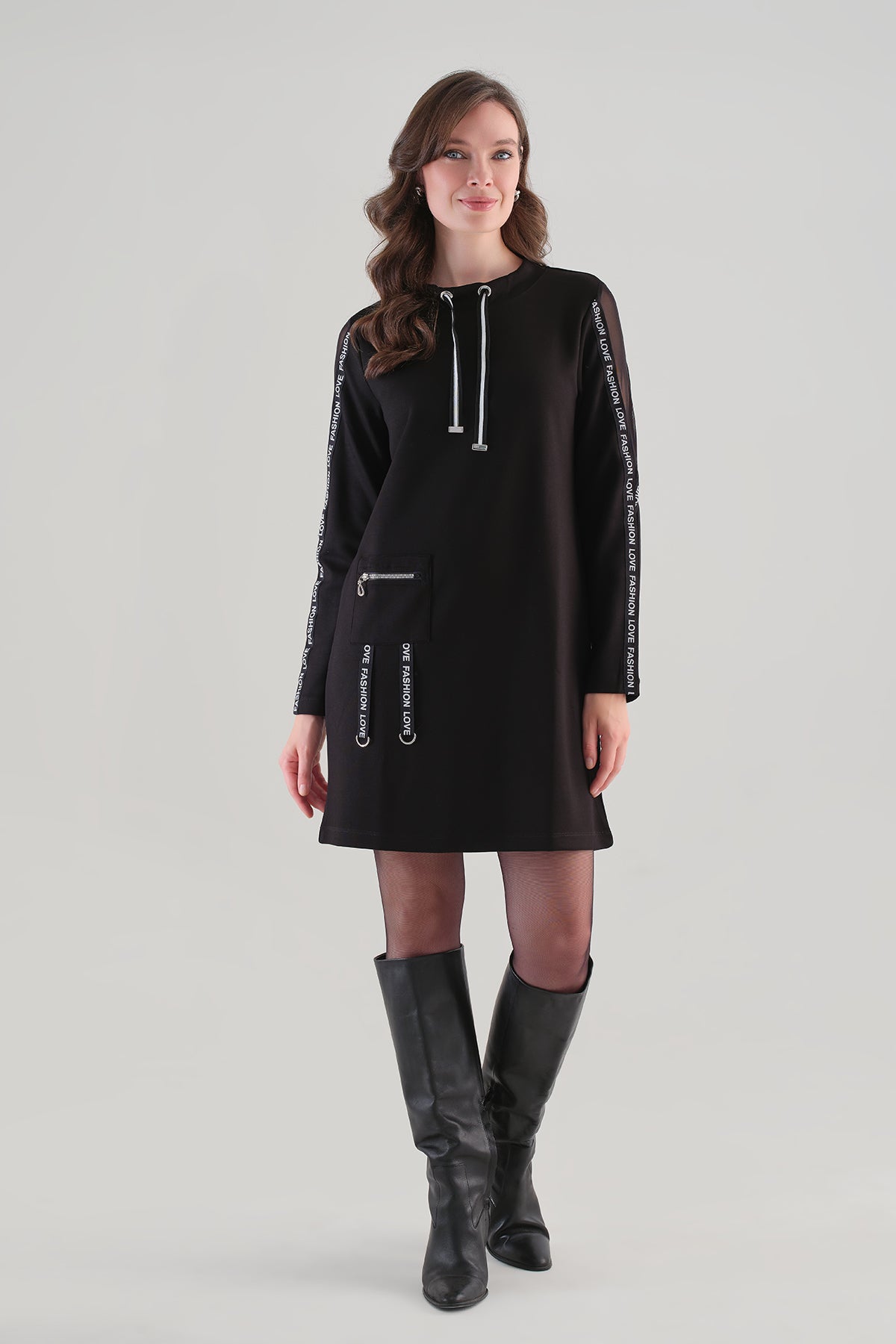 Premium Casual Knit Dress With Fashion Print. Tricotto 96105