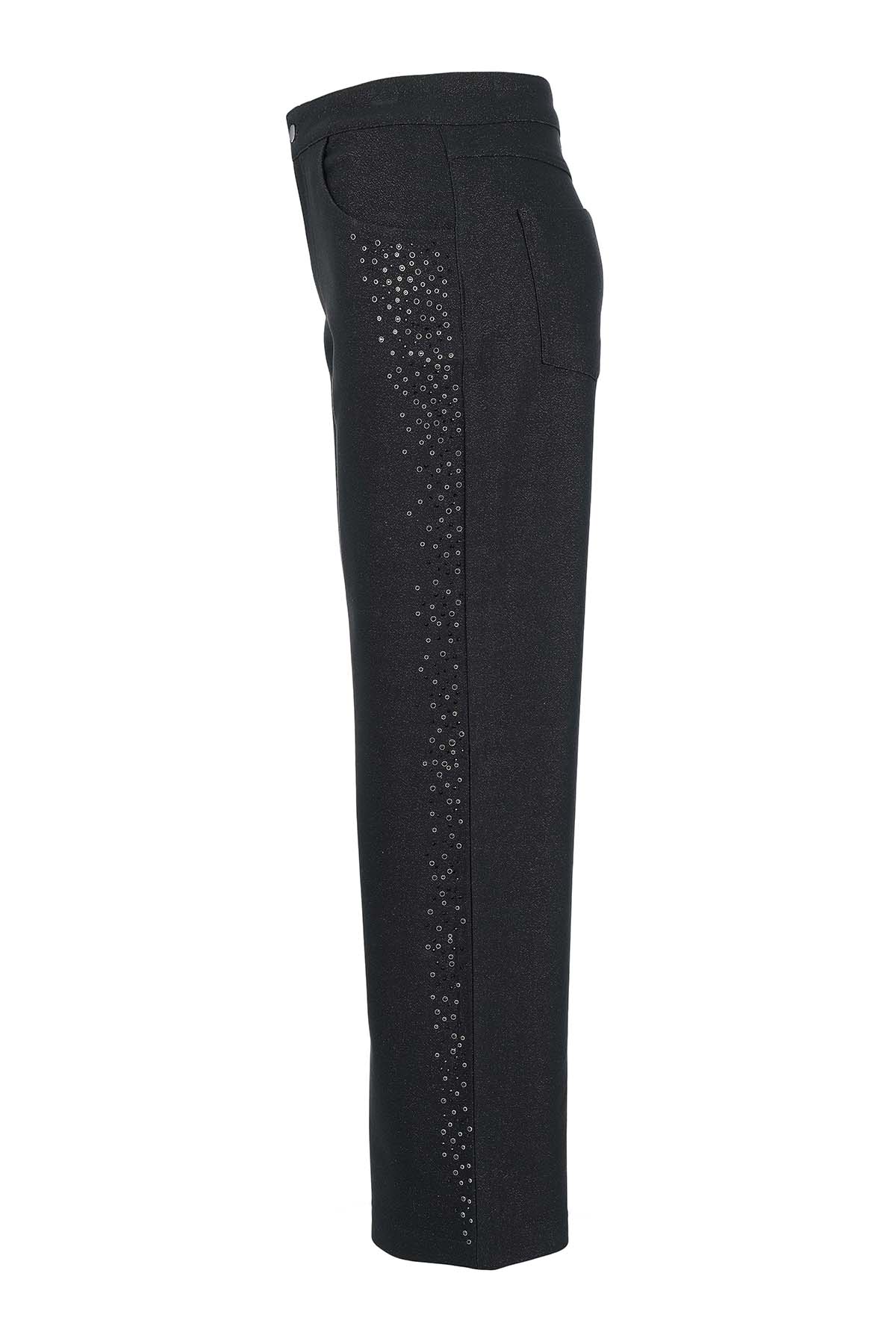 Wide Leg 5 Pocket Pant With Studded Side Detail. Tricotto 96144