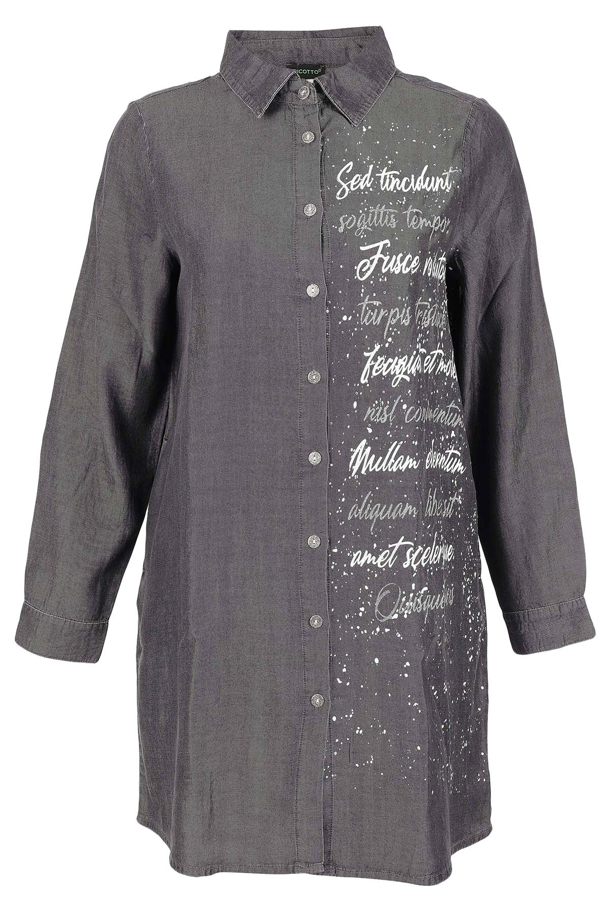 Robe en maille de Lyocell toutes saisons avec détails imprimés de sequins. Tricotto 96159