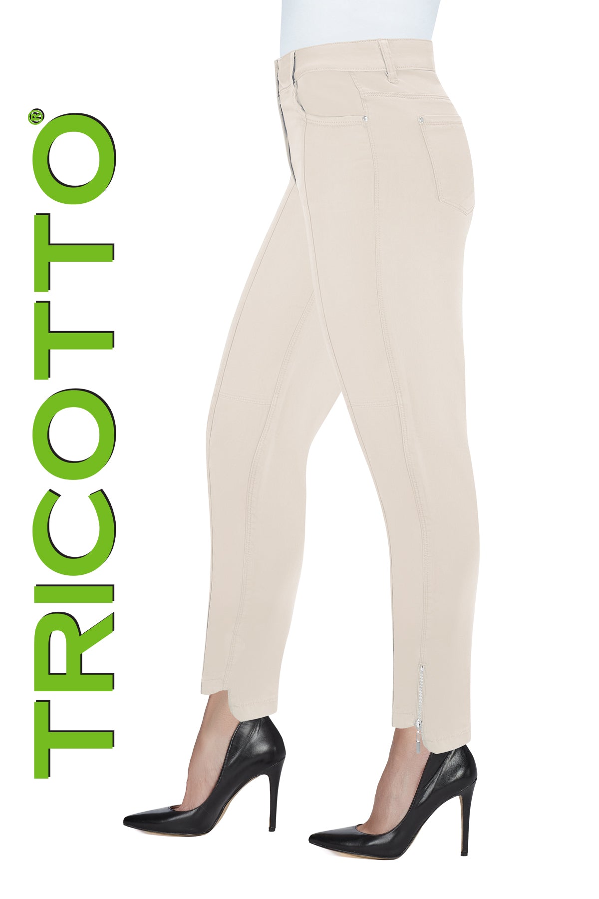 Tricotto Sand 5 Pocket Fly Front Pant With Belt Loops And Belt Loops 
