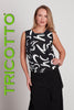 Tricotto Black-white sleeveless top