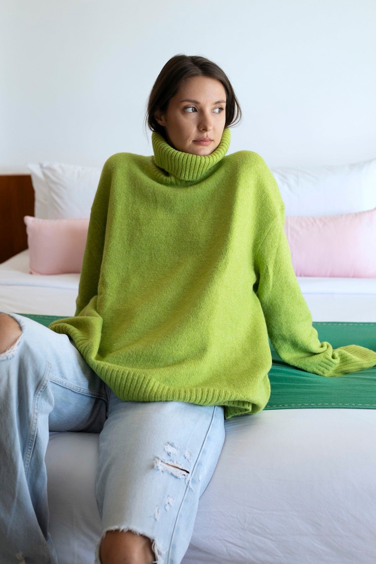 Top Pick. Dog Walker Sweater. Echo Verde EV8003 (Azure-Happy Green)