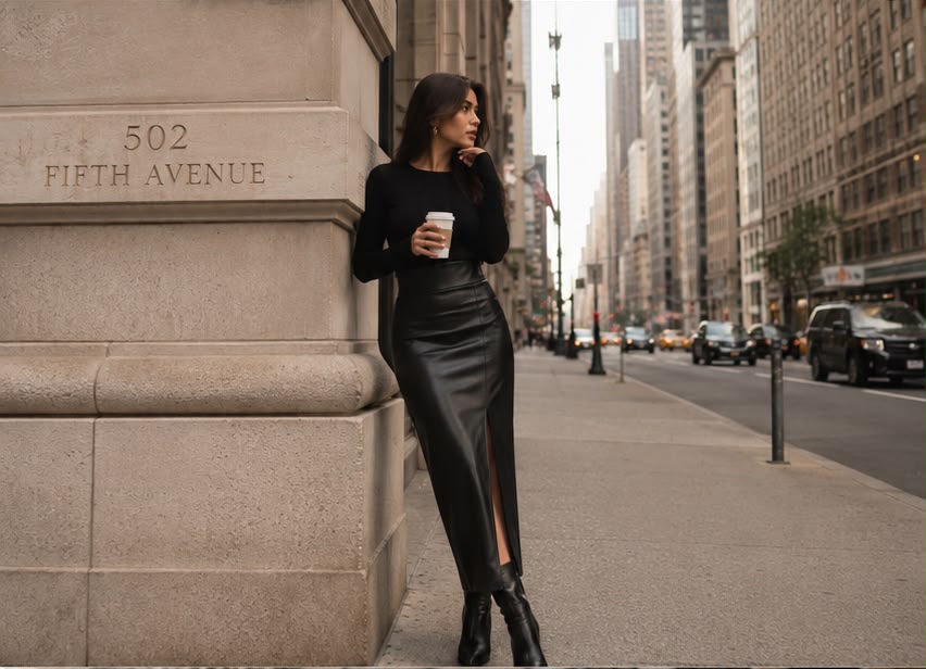 Soft Textured Polyurethane Maxi Skirt. Frank Lyman 263268