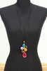 Multi colored Pendant necklace with rubber band