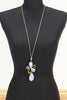White blue pendant necklace with rubber band