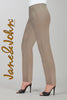 Tricotto beige relaxed knit pant with pull on elastic waistband